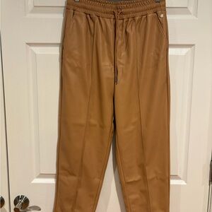 CALIA by Carrie Underwood Faux Leather Tan Joggers